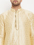 VASTRAMAY Men's Gold Zari Weaved Kurta
